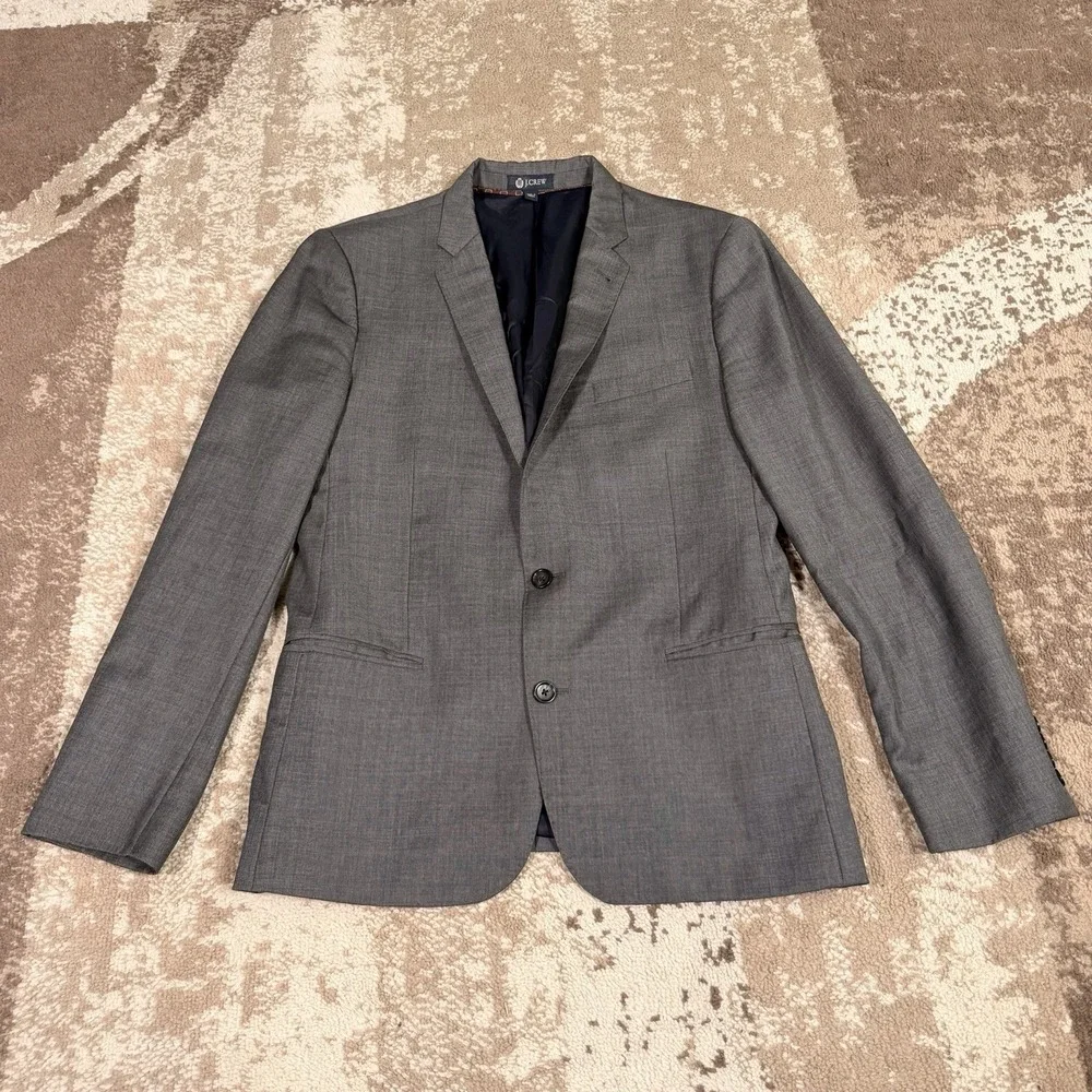 J.Crew Ludlow Jacket Men's 42L Grey Italian Wool Blazer Sport Coat Old Money